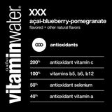 Vitaminwater xxx agua mejorada con electrolitos acai arándano granada botella de 20 fl oz