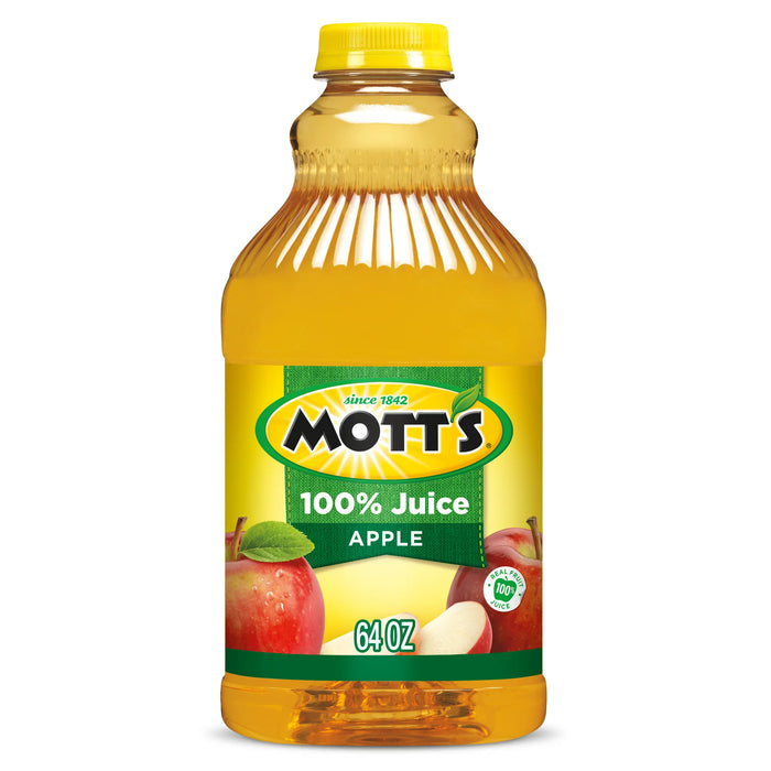 Botella de 64 fl oz de jugo de manzana 100% original de Mott's