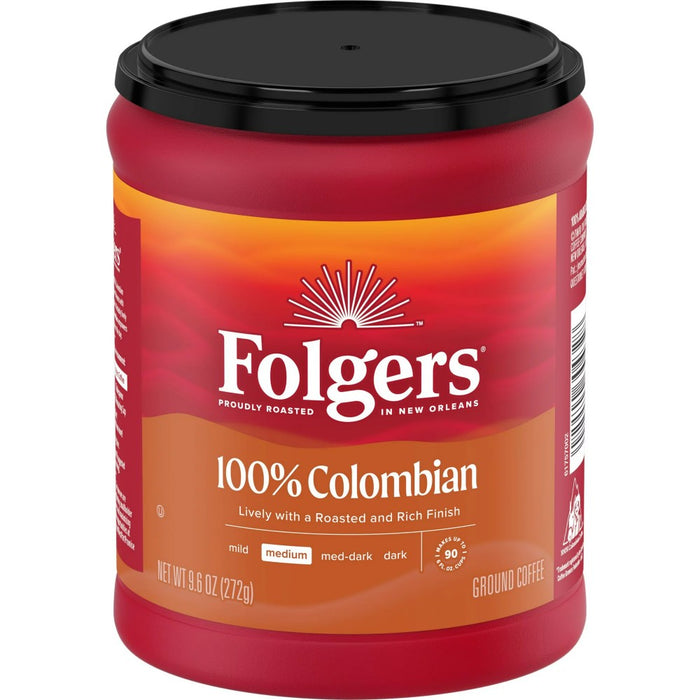 Folgers café molido tostado colombiano tostado medio 9.6 onzas