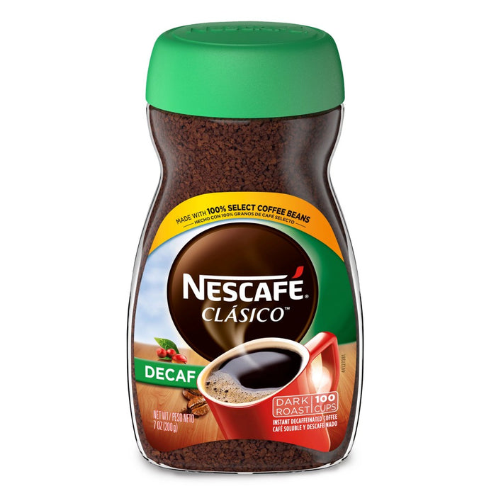 Nescafé Decaf Clasico Dark Roast Instant Coffee Jar 7 oz