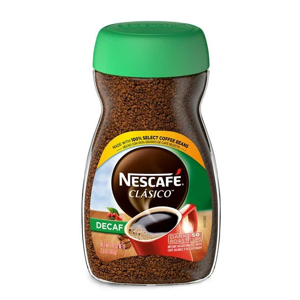 Nescafé Clasico Decaf Dark Roast Instant Coffee 3.5 oz. Frasco