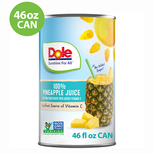 Jugo de piña 100 % natural Dole, lata de 46 onzas líquidas