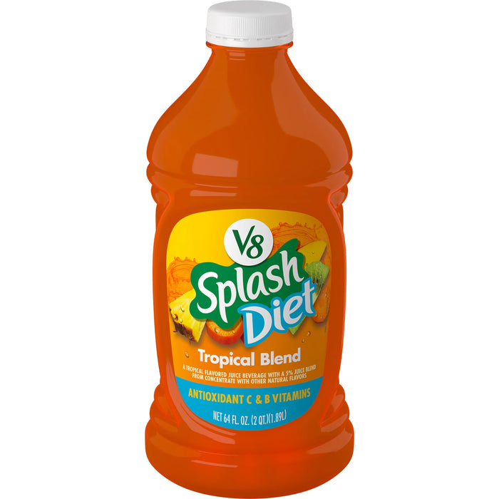 V8 Splash Diet Tropical Blend Diet Jugo Bebida 64 FL OZ Botella