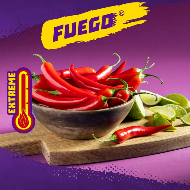 Takis Fuego Rolled Tortilla Chips Hot Chili Pepper y Lime Flavored Spicy Snack Bolsa de 4 onzas