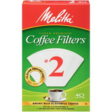 Melitta #2 Cone White Coffee Filters 40 Count