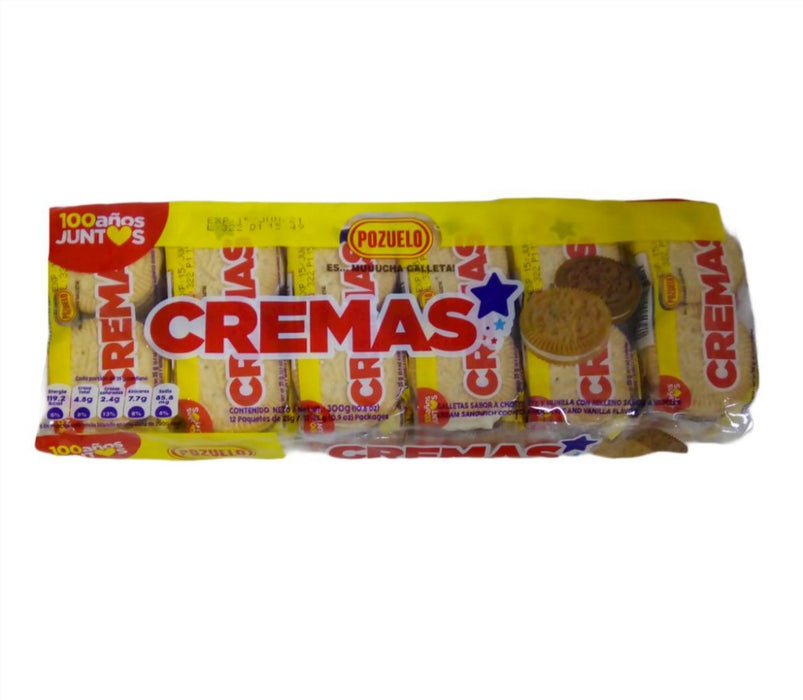 Cremas Cream Sandwich Cookies Choc Vanilla 10.6 oz 12 Ct
