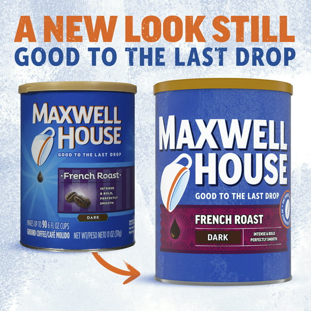 Maxwell House Café molido tostado francés tostado oscuro 11 oz. Caniste