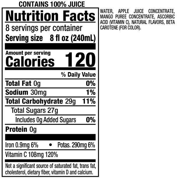 Mott's 100% Apple Mango Juice 64 fl oz bottle