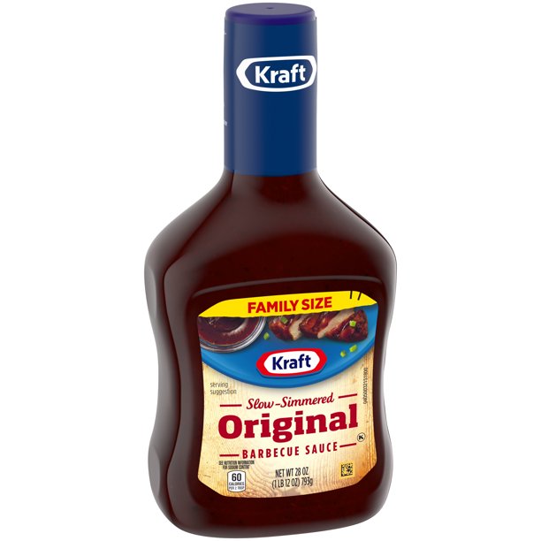 Kraft Original salsa de barbacoa a fuego lento, tamaño familiar, botella de 28 oz