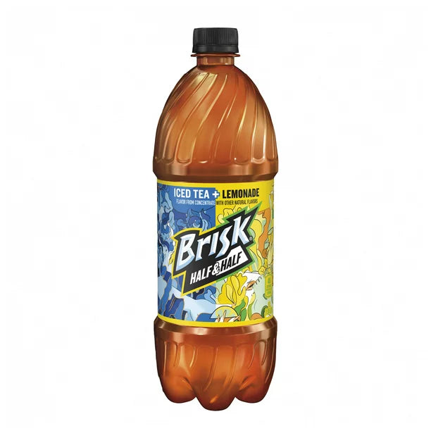 Brisk Half &amp; Half Iced Tea and Lemonade Juice Botella de 1 litro