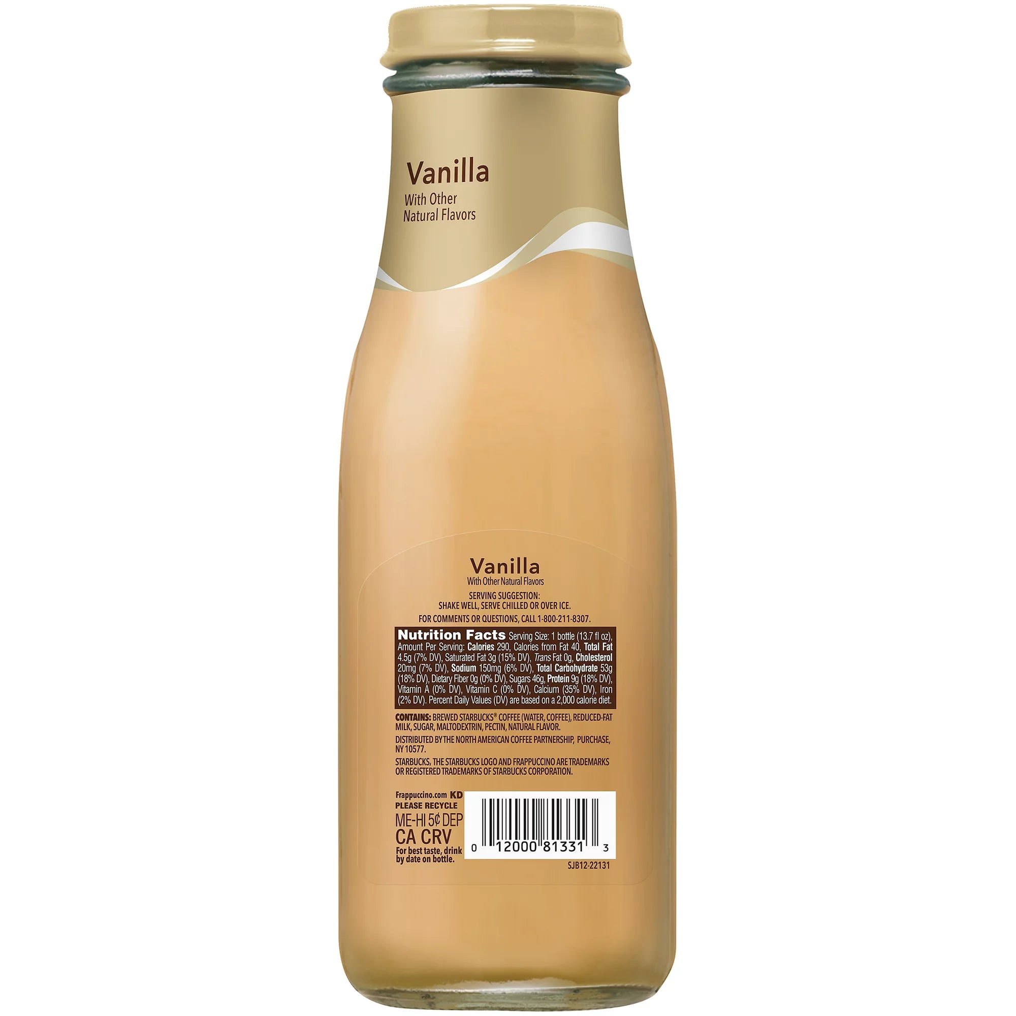 Starbucks Frappuccino Vanilla Iced Coffee 13.7 oz Bottle