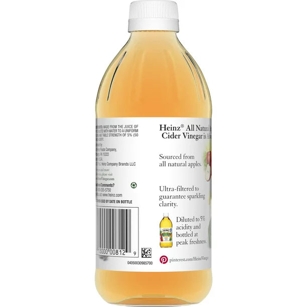 Vinagre de sidra de manzana natural Heinz con 5% de acidez botella de 16 fl oz