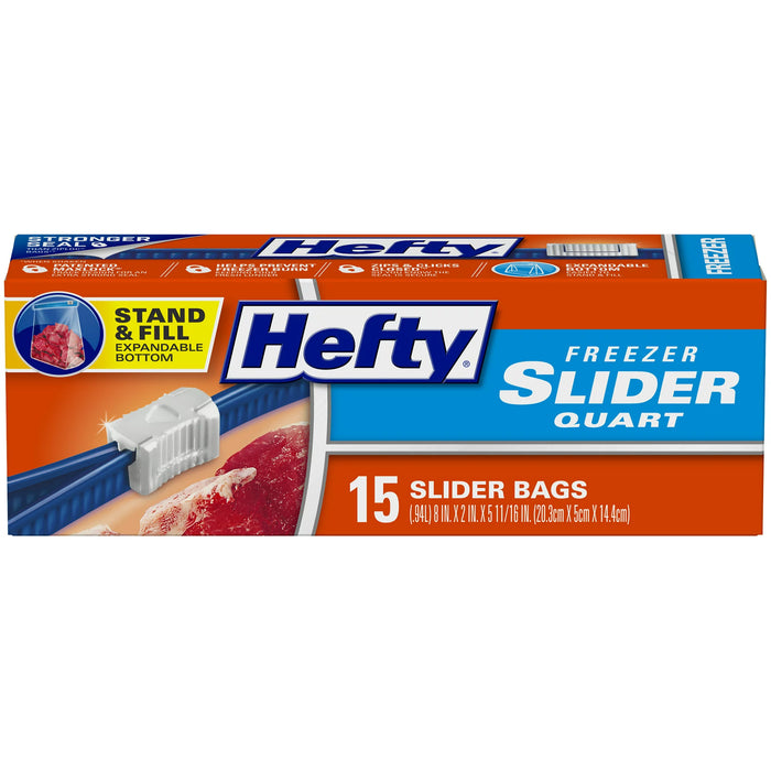 Hefty Slider Quart Size Freezer Bags