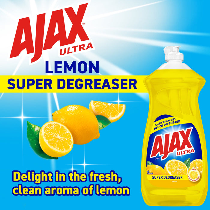 Ajax Ultra Triple Action Liquid Dish Jabón Limón - 14 onzas líquidas