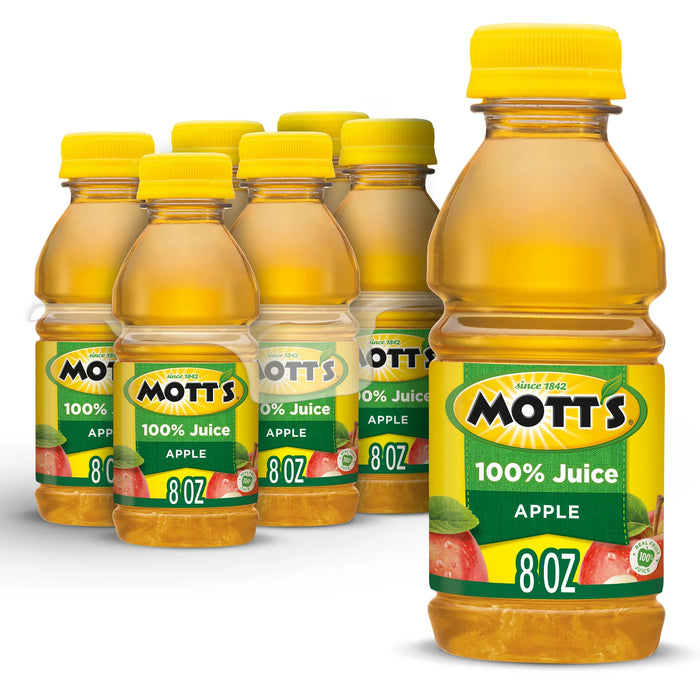Mott's 100% jugo de manzana original, botellas de 8 fl oz, paquete de 6