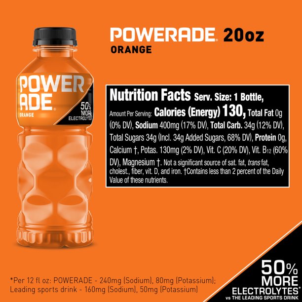 POWERADE Electrolyte Enhanced Orange Sport Drink 20 fl oz