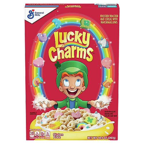 General Mills Lucky Charms Cereal de avena tostado helado con malvaviscos 10.5 oz