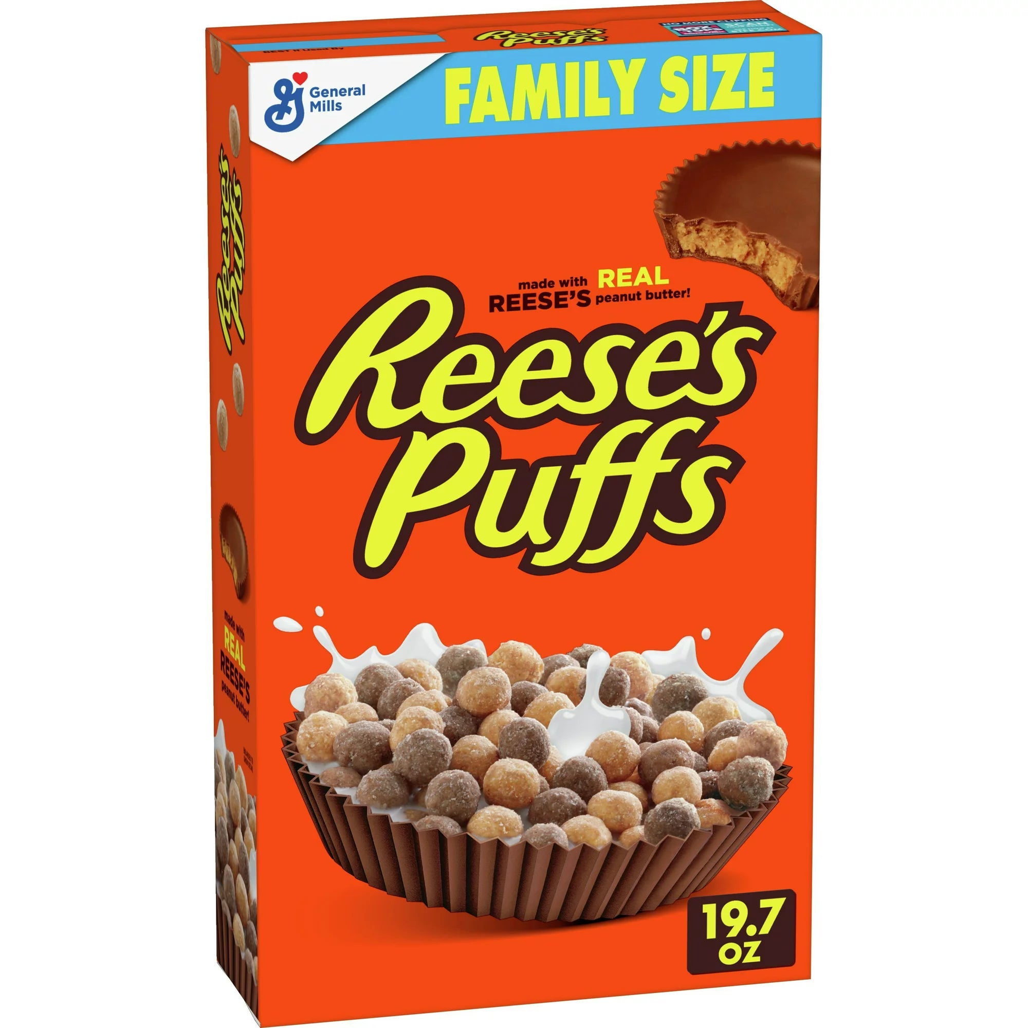 Reese's Puffs Chocolatey Peanut Butter Cereal 19.7 OZ Family Size Box