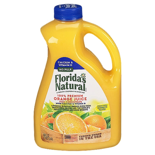 Florida's Natural No Pulp Calcium & Vitamin D Orange Juice 2.63 L