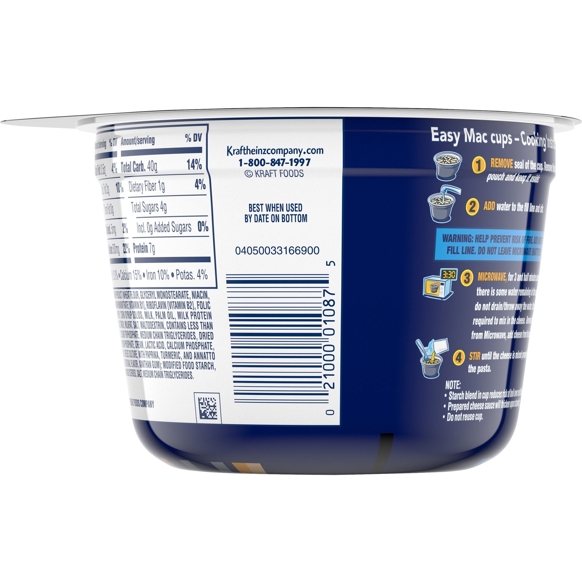 Kraft Original Mac N Cheese Macaroni and Cheese Cups Easy Microwavable Dinner 2.05 oz Cup