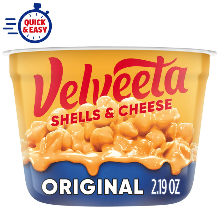 Velveeta Shells and Cheese Macaroni and Cheese Cups Easy Microwavable Dinner Taza de 2.39 oz