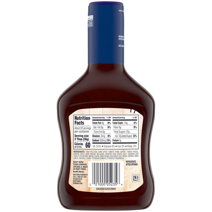 Kraft Original Slow-Simmered Barbecue Sauce Family Size 28 oz Bottle