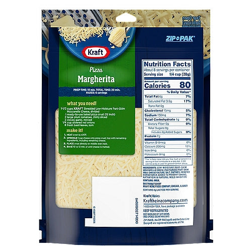 Kraft Shredded Low-Moisture Part-Skim Mozzarella Cheese 8 oz
