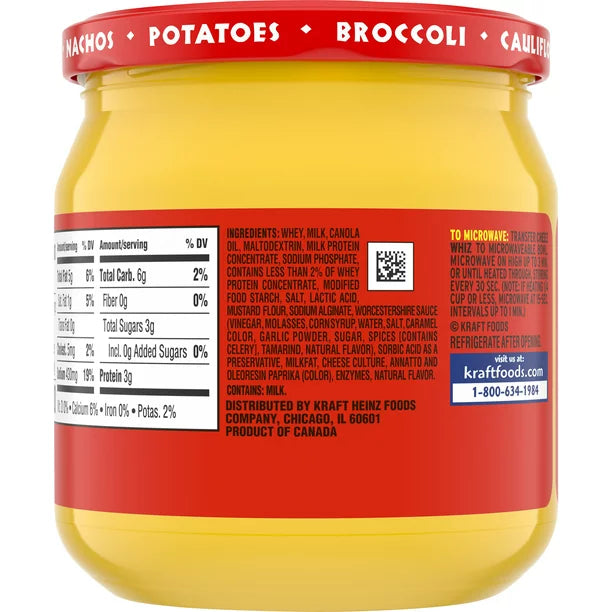 Cheez Whiz Original Cheese Dip 15 oz Jar