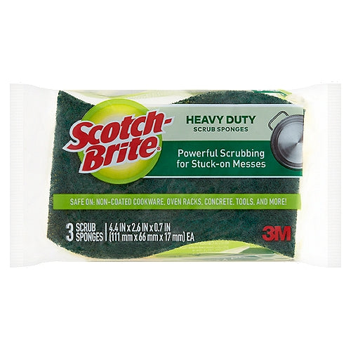 Scotch-Brite Heavy Duty Scrub Sponges, 9 Scrubbing Sponges 