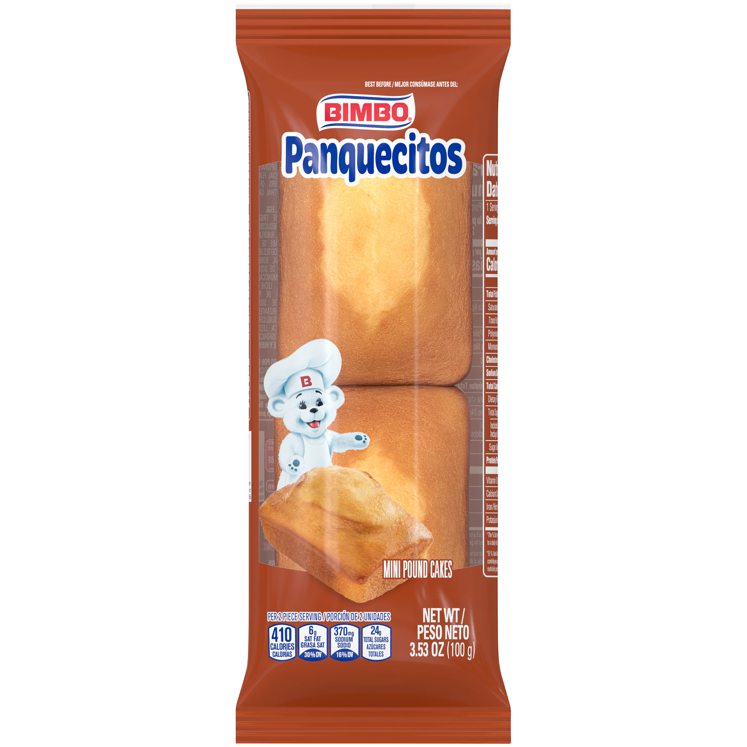 Bimbo Panquecitos Mini Pound Cake 2 count 3.5 oz