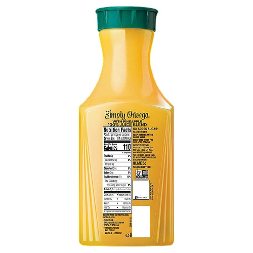 Simply Orange con jugo de piña Botella 52 fl oz