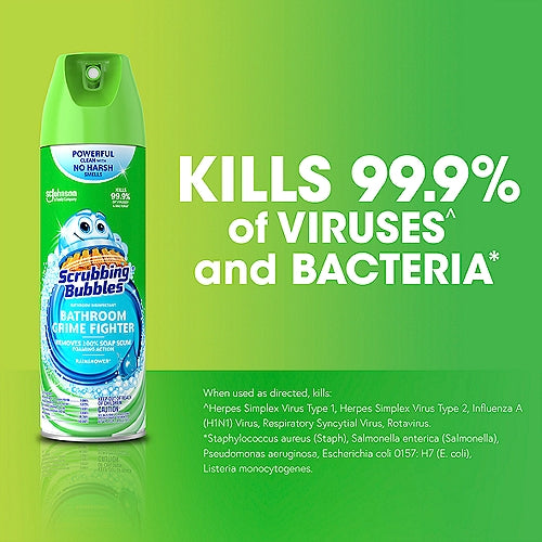Scrubbing Bubbles Baño Grime Fighter Aerosol Desinfectante Spray Rainshower 20 oz