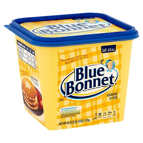 Blue Bonnet 41% aceite vegetal para untar 45 oz