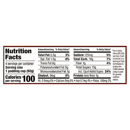 Snack Pack Chocolate Pudding 3.25 oz 4 count