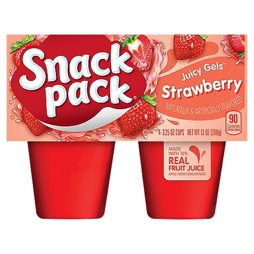 Snack Pack Strawberry Juicy Gels 3.25 oz 4 unidades