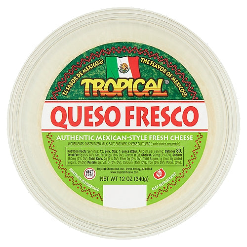 Tropical Auténtico Queso Fresco Estilo Mexicano 12 oz