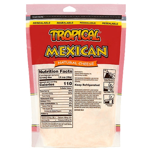 Mezcla de Queso Natural Mexicano Tropical 8 oz