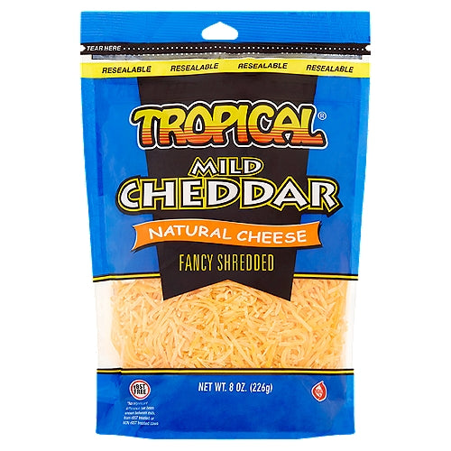 Tropical Fancy Shredded Mild Cheddar Natural Cheese 8 oz