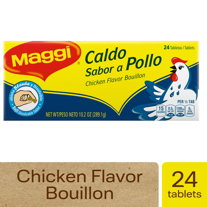 Maggi Caldo Sabor a Pollo Tabletas 10.2 oz 24 Tabletas