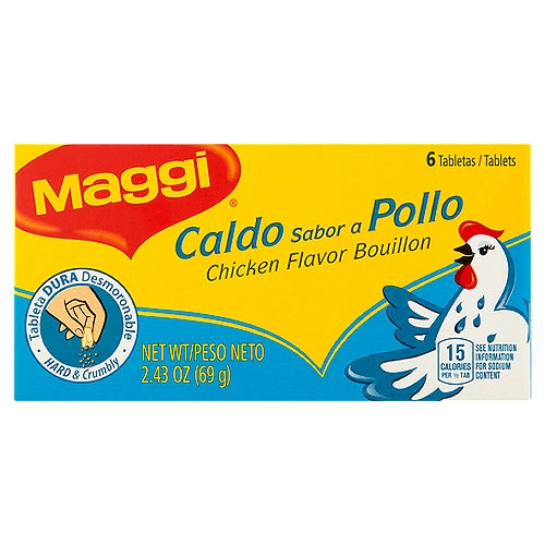 Caldo con sabor a pollo Maggi 6 unidades 2.43 oz