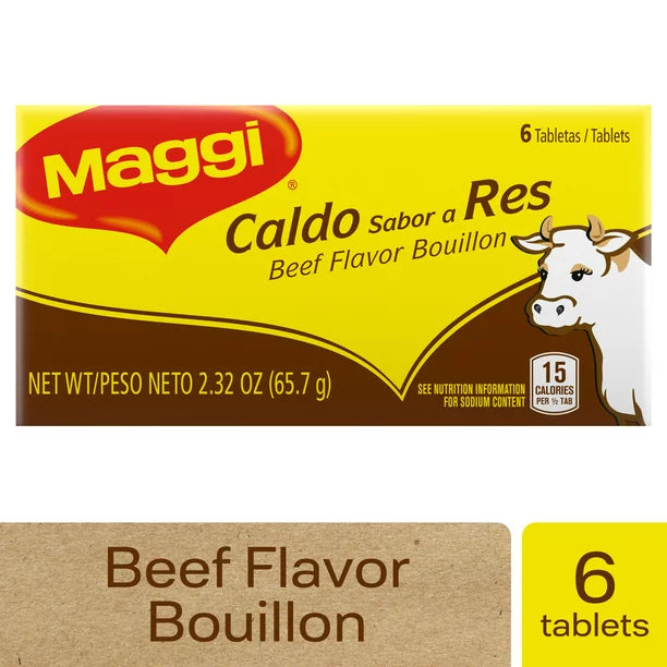 Maggi Caldo con Sabor a Carne Tabletas 2.32 oz 6 Tabletas