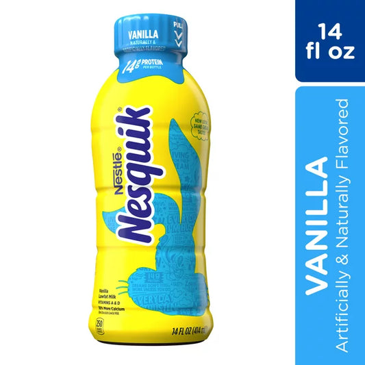Nestle Nesquik Vanilla Flavored Lowfat Milk Ready to Drink 14 fl oz