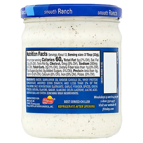 Lay's Smooth Ranch Dip 15 oz