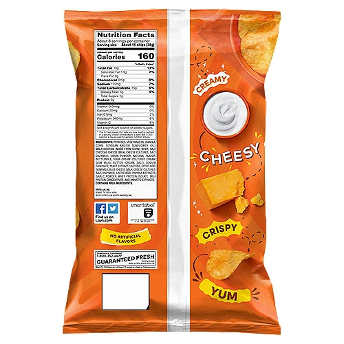 Lay's Cheddar & Sour Cream Flavored Potato Chips 7 3/4 oz