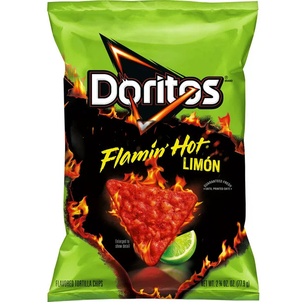 Doritos Flamin' Hot Limon Flavored Tortilla Chips Bolsa de 2.75 oz
