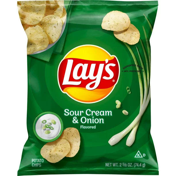 Lay's Potato Chips Sour Cream and Onion Flavored 2.62 oz