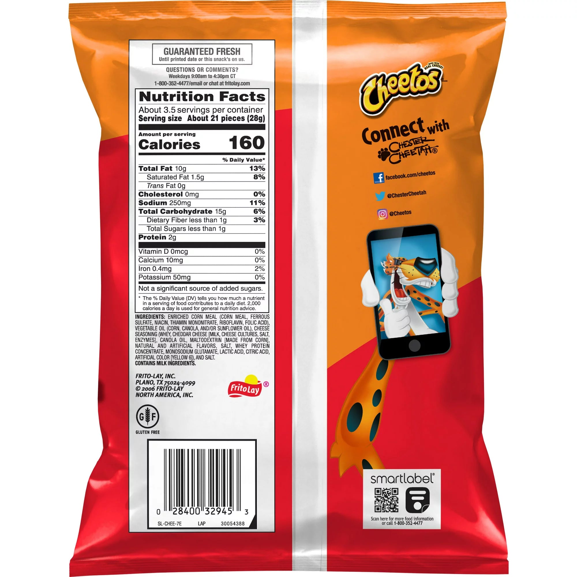 Cheetos Crunchy Cheese Flavored Snack Chips 3.25 oz Bag