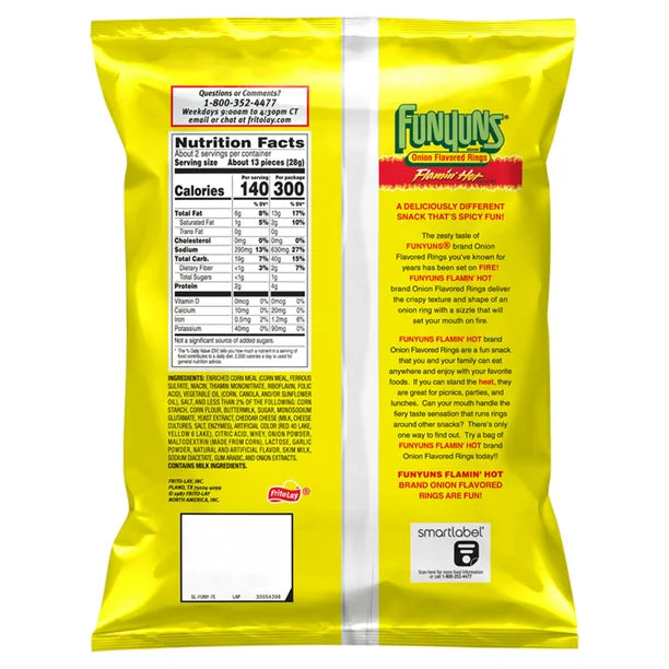 Funyuns Anillos con sabor a cebolla Flamin' Hot 2.125 oz