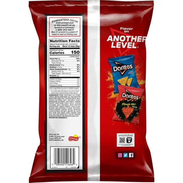 Doritos Nacho Chips de tortilla con sabor a queso bolsa de 9.25 oz