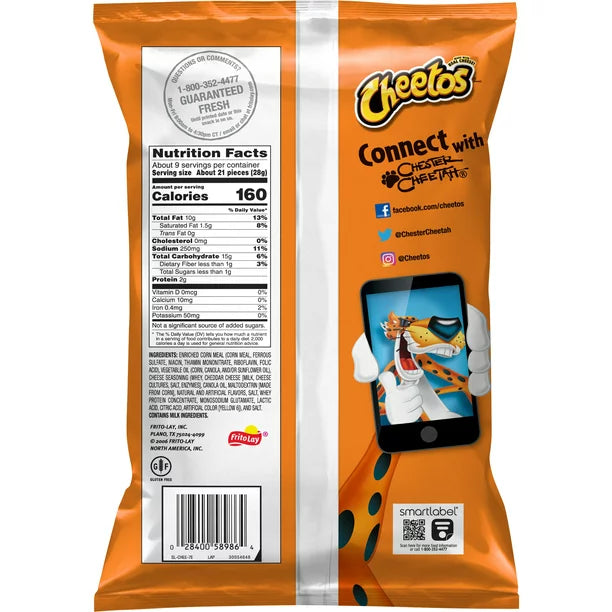 Cheetos Crunchy Cheese Flavored Snack Chips Bolsa de 8.5 oz
